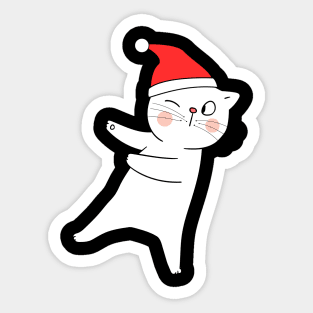 Dabbing Christmas cat Sticker